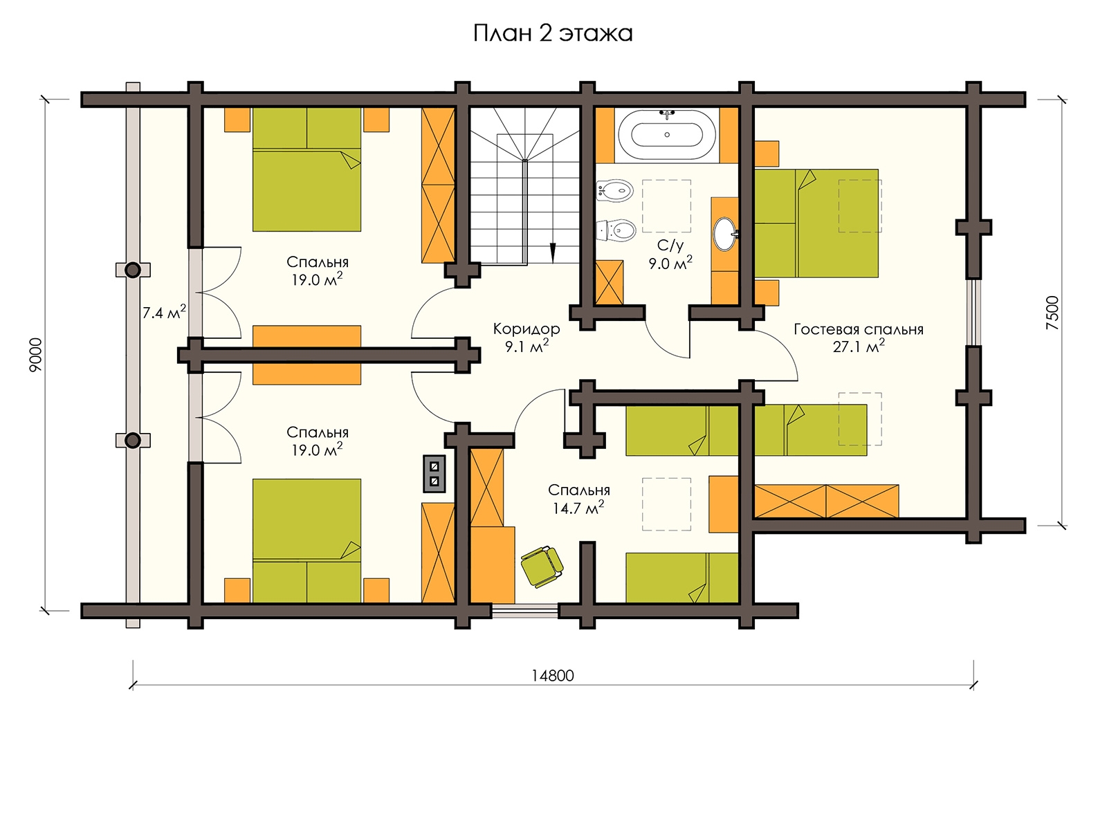 Проект деревянного дома 225 м² - от компании Ламбермил