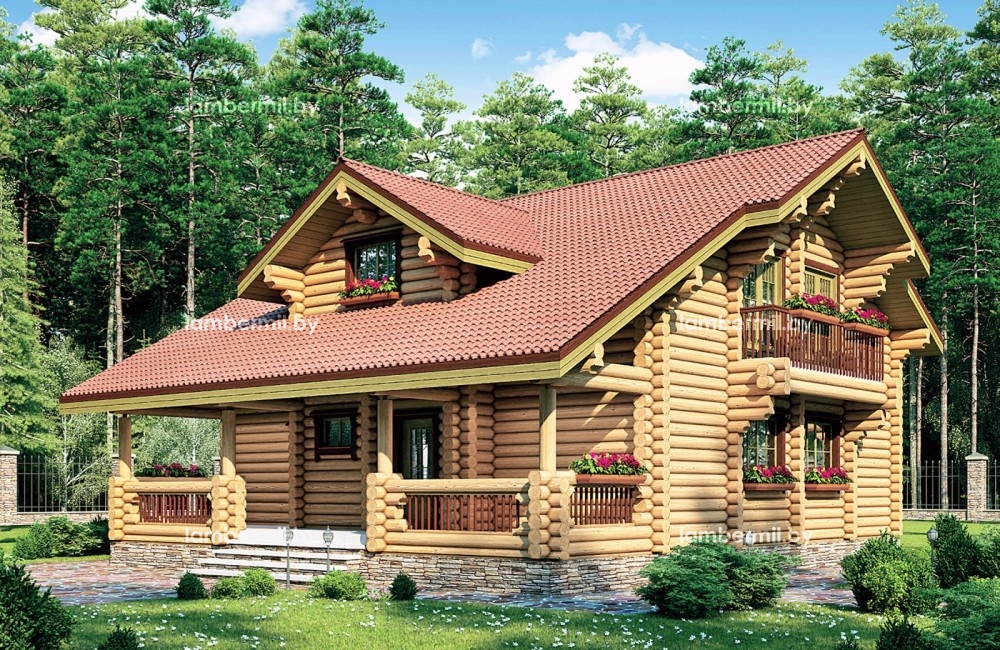 Проект двухэтажного деревянного дома