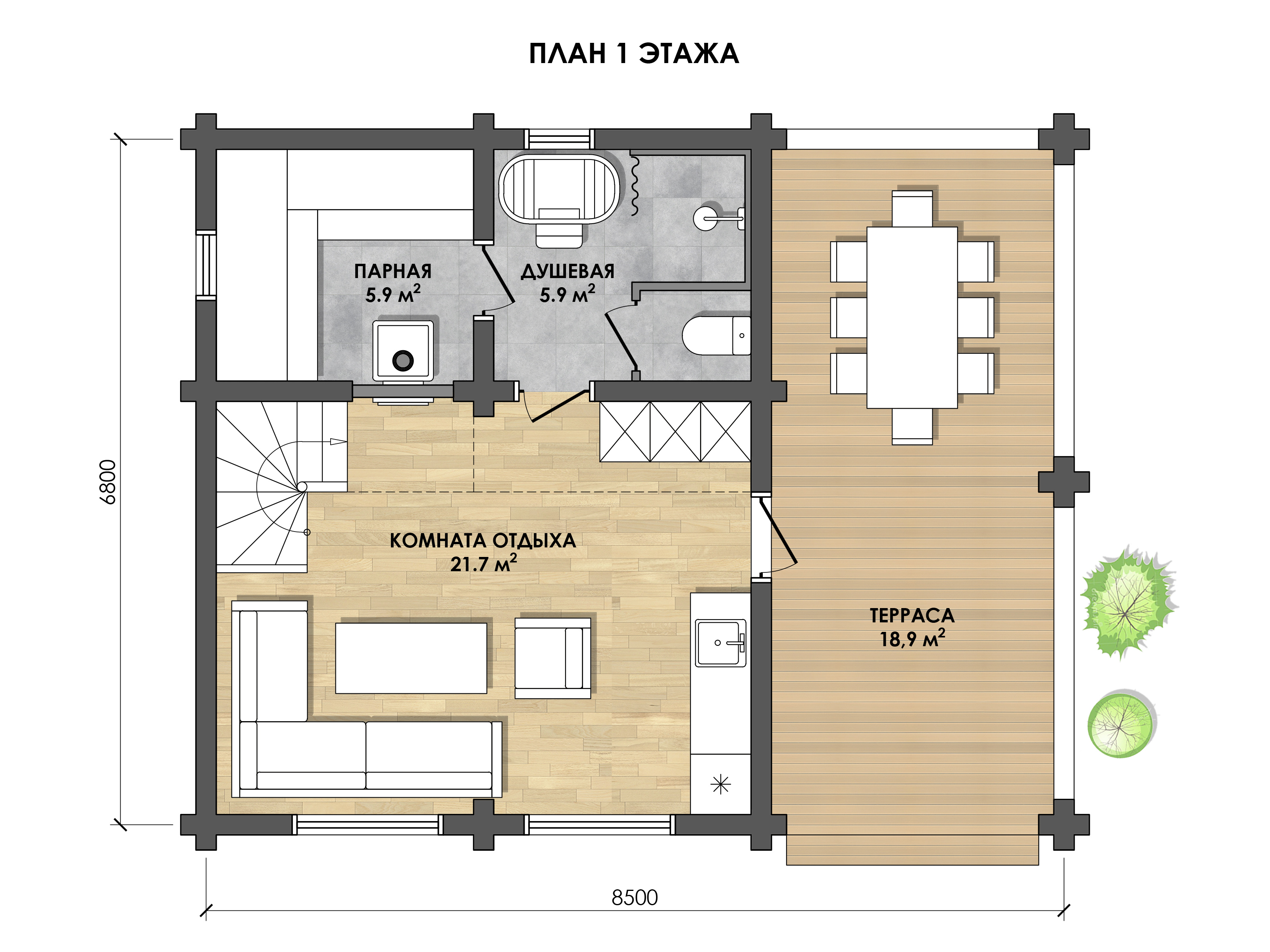 Проект бани с вторым светом